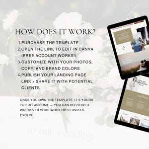 Canva-mall för landningssida | Evenemangsplanerare, fotografer, innehållsskapare | Elegant webbdesign | Lyxig webbplats bild 3