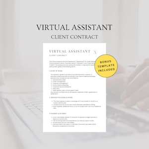 Virtual Assistant Client Contract Template | Editable Canva Agreement