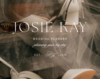 Luxury Wedding Planner Logo Templates, Elegant Premade Wedding Planner Logo Kit | Canva Editable, Digital Download