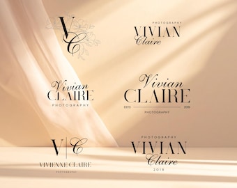 15 Wedding Photographer Logo Templates, Elegant Premade Branding Kit (Canva Editable, Digital Download