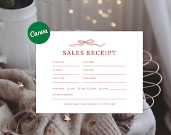 Modello di ricevuta di vendita / Modulo Canva modificabile