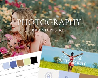 Photography Branding Kit | Canva Logo Templates, Color Palette (Digital Download)