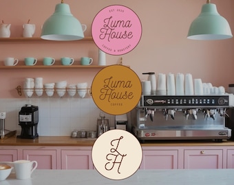 Eleganti modelli di logo per caffetterie, kit di branding (download digitale)