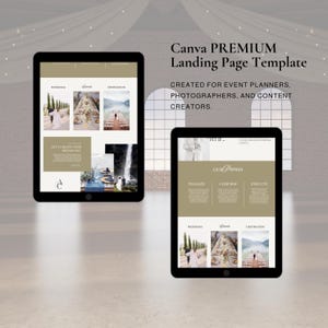 Canva-mall för landningssida | Evenemangsplanerare, fotografer, innehållsskapare | Elegant webbdesign | Lyxig webbplats bild 8