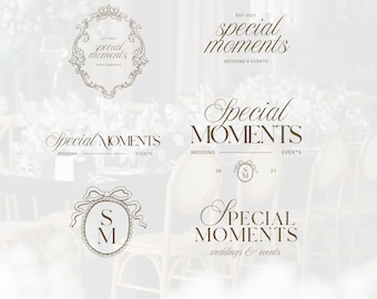 15 Luxury Wedding Planner Logo Templates, Event Planner, Canva Editable Branding Kit (Digital Download)