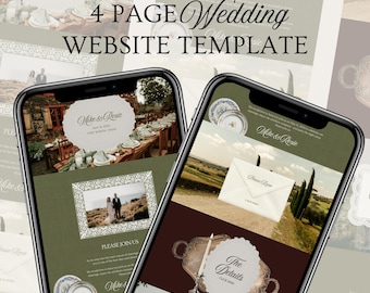 Wedding Canva Website Template | Cottagecore Wedding Invitation Website | Country Wedding