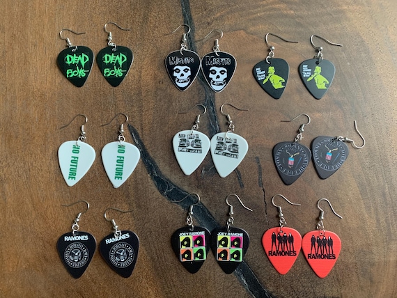 Classic Punk Rock Guitar Pick Earrings