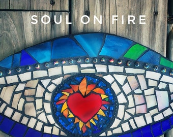 Soul on Fire Glass Mosaic Eye