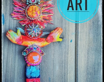 Sol the Radiant Sun Paintbrush doll by BlueMoose Art