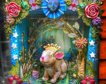 Storybook Bunny Diorama by Bluemoose Art