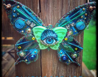 Beautiful Butterfly Eye Pendant by BlueMoose ART