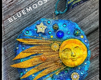 Sun Flare Celestial Ornament by Bluemoose Art