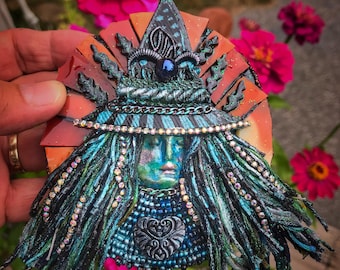 Mixed Media Assemblage of Witches  Willow Nightsinger