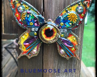 Butterfly Eye Pendant by Bluemoose Art