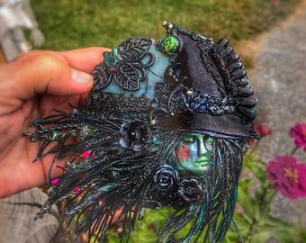 Mixed Media Assemblage of Witches  Agatha