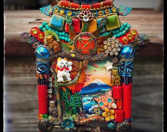 The Fantastic Bead Mosaics Cat Lady House Series Neko Pagoda
