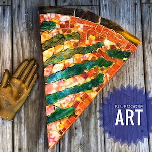 ON SALE Gimme one Pepperoni Giant Pizza Slice Glass Mosaic