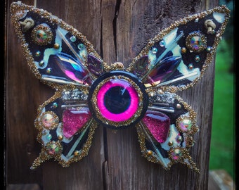 Beautiful Butterfly Eye Pendant by BlueMoose ART