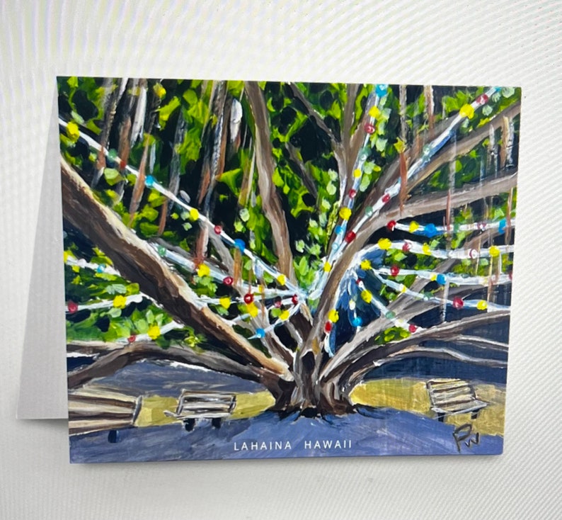 25 pack of Banyan Tree, Special Edition Holiday notecards, 25 Pack holiday notecards with envelopes image 1