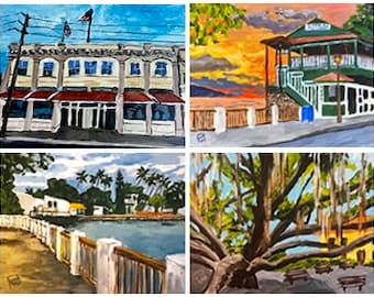 Lahaina, Special Edition notecards, 4 Pack Blank interior notecards with envelopes