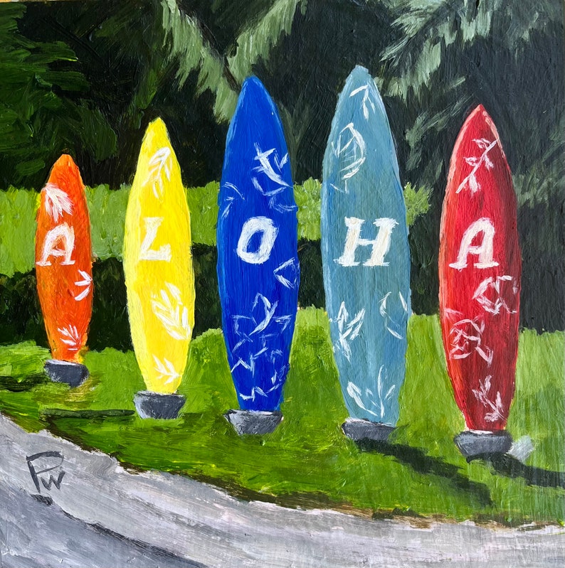 Surf Board Aloha Sigh at DT Fleming Beach Maui. 8x8 Acrylic - Etsy