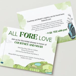 Golf Themed Bridal Shower Invitation Template