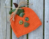 SALE NeWBoRN Pumpkin Hat BaBY PHoTO PRoP RTS Orange PuMPKiN Beanie HaRvEST Cap HaLLoWEEN CoSTuME BeANiE Shower Gift CoMiNG HoME Hat Boy Girl