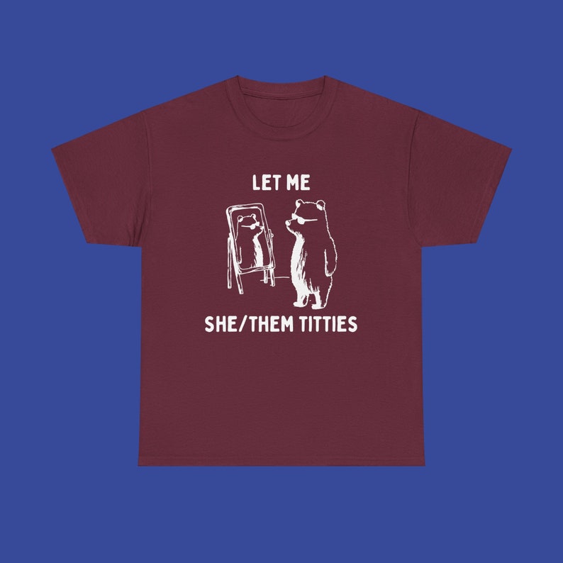 USA let me she/them unisex tshirt image 3