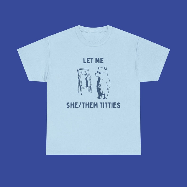 USA let me she/them unisex tshirt image 2