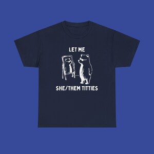 USA let me she/them unisex tshirt image 4