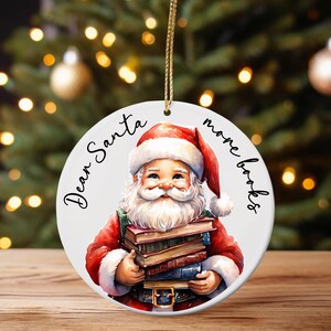 Book Lover Christmas Ornament, Bookish Christmas Ornament, Bookworm Christmas Ornament, Christmas Books Ornament, Book Christmas Ornament