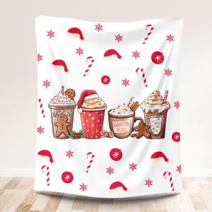 Christmas Coffee Blanket, Gingerbread Throw, Holiday Lap Blanket, Christmas Gingerbread Coffee Blanket, Cute Christmas Coffee Blanket