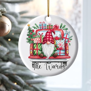Décoration de nom de famille nain de Noël, décoration de famille de Noël nain, décoration de Noël nain personnalisée, décoration de famille personnalisée