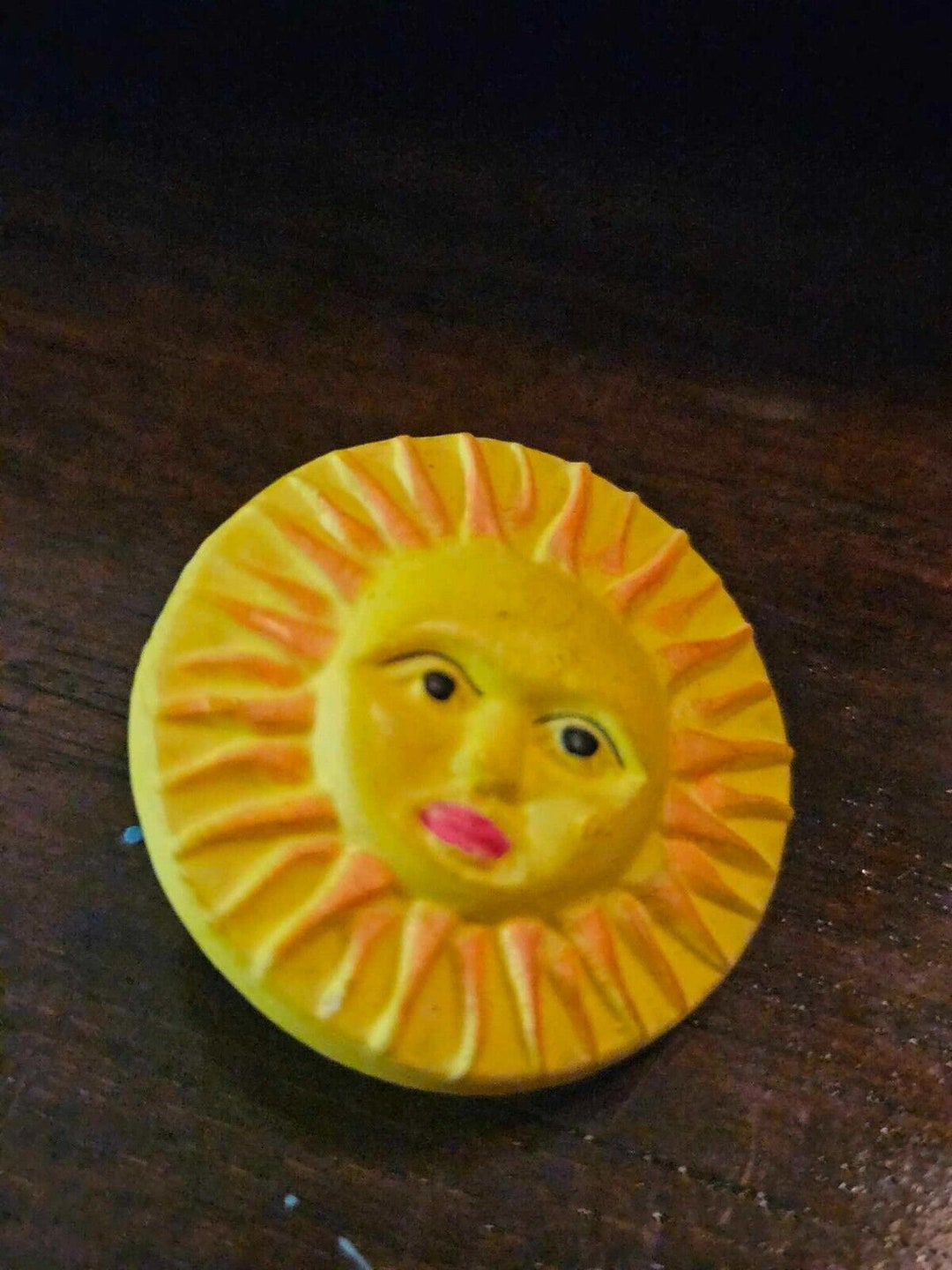 Vintage Plastic Sun Button - Etsy