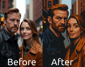 Custom 16 Bit-ify Your Own Portrait! | Custom Retro Video Game Style Pixelated Mosaic Portrait Conversion