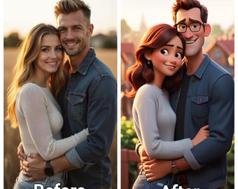 Custom Cartoon-ify Portrait - Cartoonify Your Image (Cartoon GIFT)