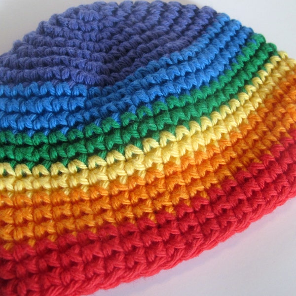 Rainbow Crocheted Cotton Baby hat for 0-6 months -Make Room for Baby Sale-