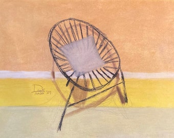 Relax (soft pastel drawing, handmade, unique)