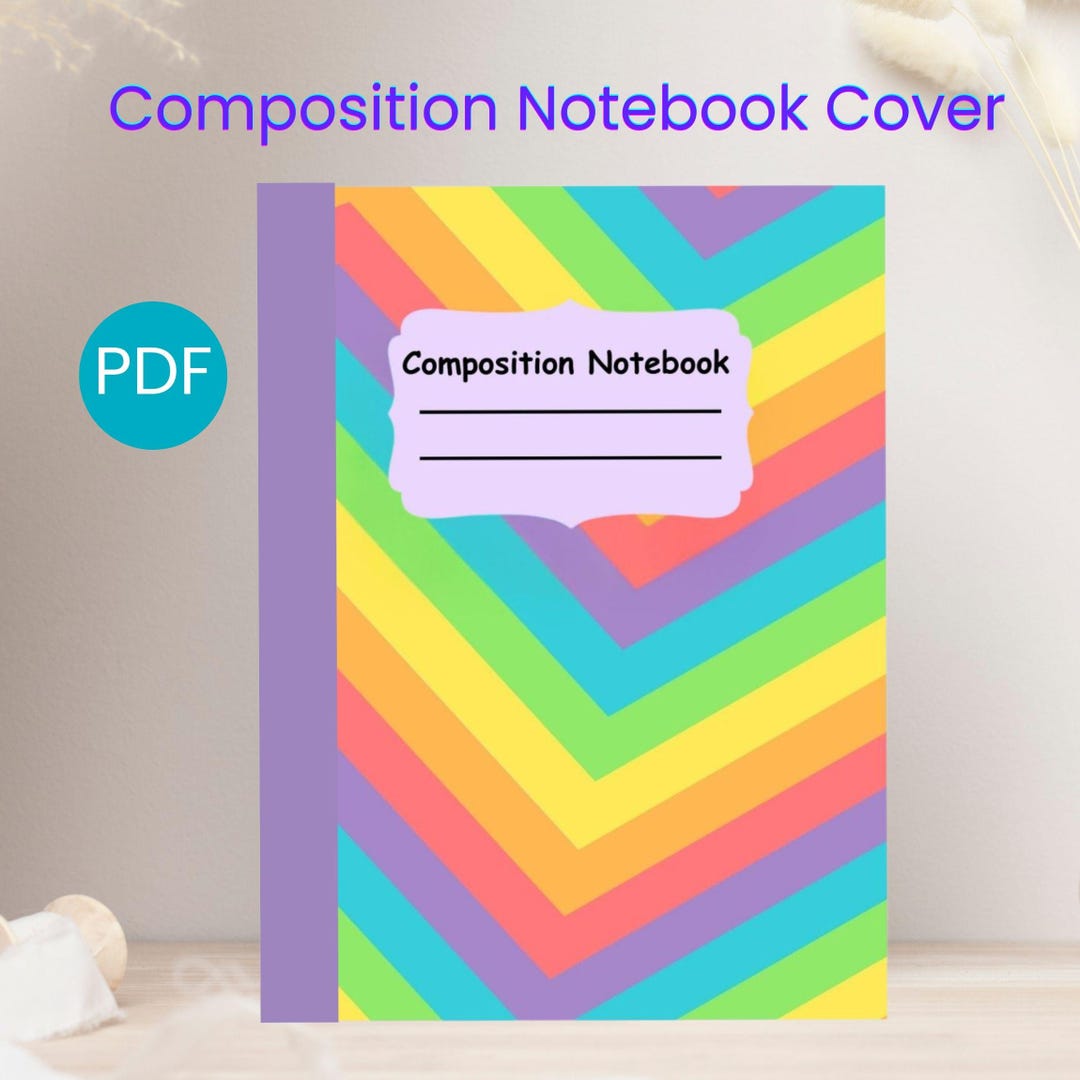 Printable Composition Notebook Cover: Full Wrap Design (PDF Download ...