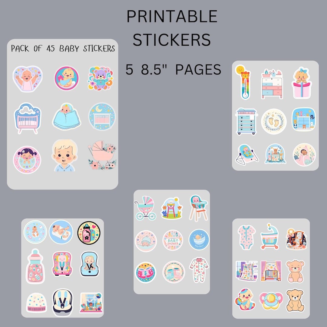 Baby Rave Sticker Printable Baby-themed Stickers – 45 Stickers (instant Download ...