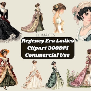 Regency Era Ladies/ Vintage Lady | Watercolour Vintage Png | Digital Sticker | Royal Graphics | Digital Download | Victorian Time