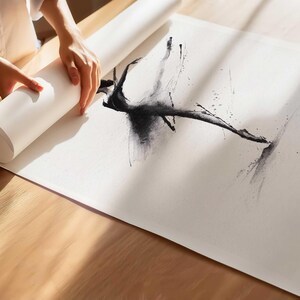 Ballet Wall Art Ballerina Print Ink Ballerina Dancer Sketch Black White Minimalist Drawing Dance Studio Bedroom Poster Dancer Wall Ballet image 7