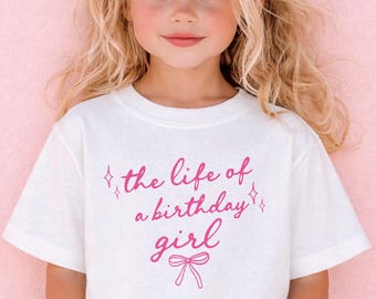 The Life Of A Birthday Girl Shirt, Comfort Colors Glitter Tee, Retro Party Shirt For Girls, Trendy Birthday Outfit, Sparkle Era Gift