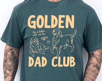 Golden Retriever Dad Shirt Comfort Colors, Dog Dad Shirt, Golden Dad Club Tee, Gift for Golden Retriever Owner, Pet Father Shirt