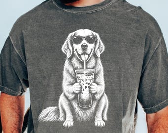 Golden Retriever Shirt, Golden Owner Gifts, Golden Parent Gift, Golden Lover Tee, Retro Dad Mama Tshirt, Gift for Dog Lover Dog Coffee Shirt