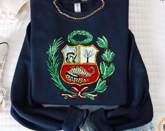 Traditional Escudo Peruano T-Shirt, Peruvian Coat of Arms Shirt, Unisex & Kids Sizes, Peru Crest Tee, Peruano Apparel, Peru Gift, Peru Pride