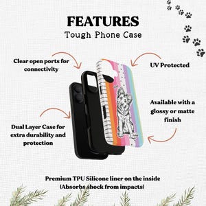 Custom Pet Phone Case, Pet Portrait from Photo, Personalized Striped Phone Case, Dog Cat Phone Case Gift for Pet Lover, iPhone 17 Cover image 14