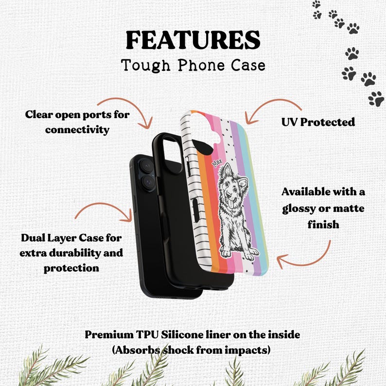 Custom Pet Phone Case, Pet Portrait from Photo, Personalized Striped Phone Case, Dog Cat Phone Case Gift for Pet Lover, iPhone 17 Cover image 14
