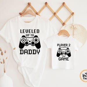 Leveled Up to Daddy Shirt, Gamer Dad Shirt, New Dad Gift, Fathers Day Tee, Baby Announcement Shirt, Funny Comfort Colors Dad Sweatshirt