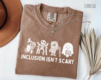 Comfort Colors Inclusion Isn’t Scary Halloween Shirt, Special Education Teacher Tee, Autism Awareness Top, Inclusive Classroom Shirt